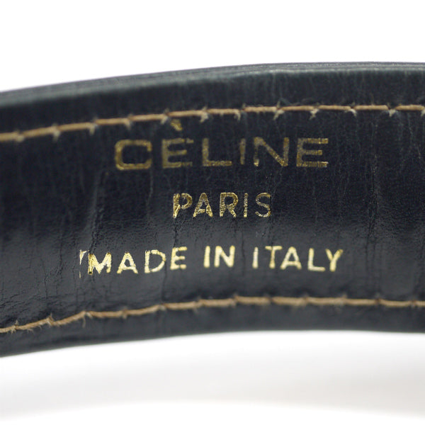 Old Celine 馬車柄ジャガードハンドバッグ（紺）