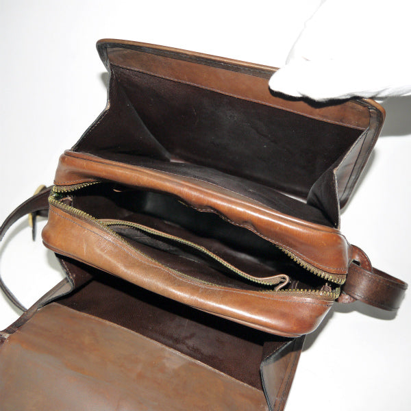OLD CELINE　馬車柄ジャガード ボックス型ショルダー(茶）