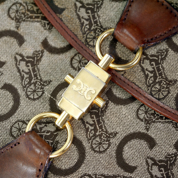 OLD CELINE　馬車柄ジャガード ボックス型ショルダー(茶）