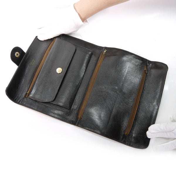 OLD CELINE　馬車柄ジャガード クラッチバッグ(茶）