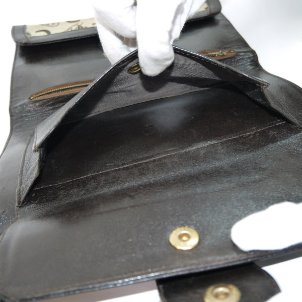 OLD CELINE　馬車柄ジャガード クラッチバッグ(茶）