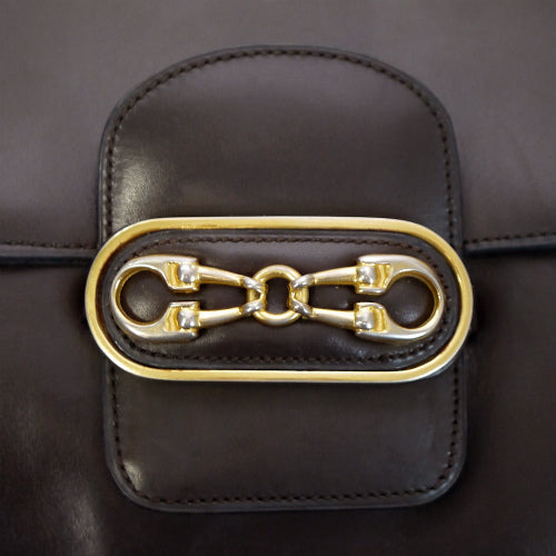 OLD CELINE 総革ビット金具ショルダー（濃茶）