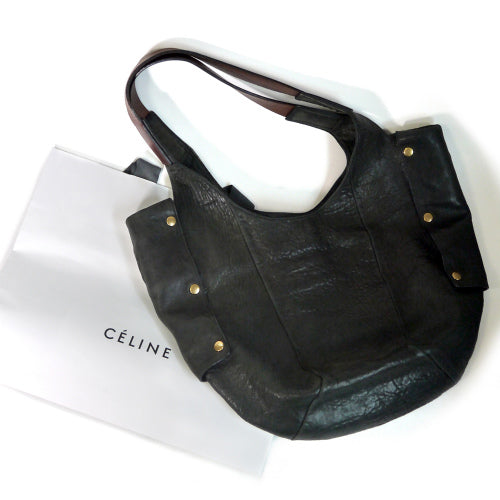 Old Celine　Bigトートバッグ（黒　ラム）
