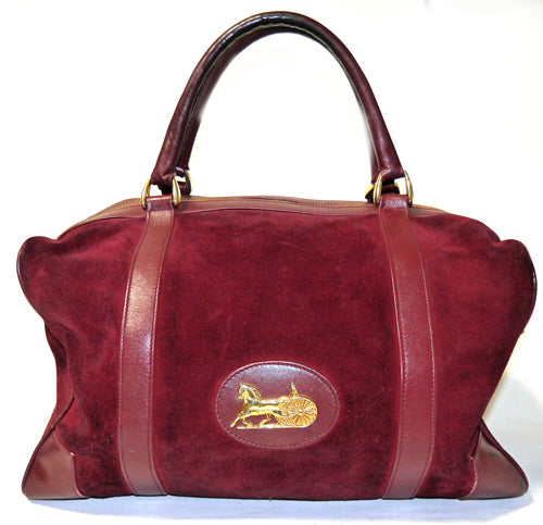 Old Celine ＜訳あり＞馬車スエードボストン（赤）
