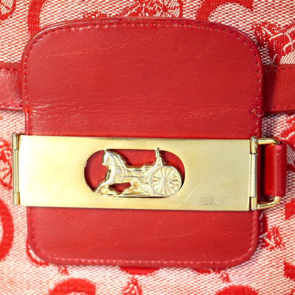 OLD CELINE 馬車金具ジャガード ワンショルダー（赤）