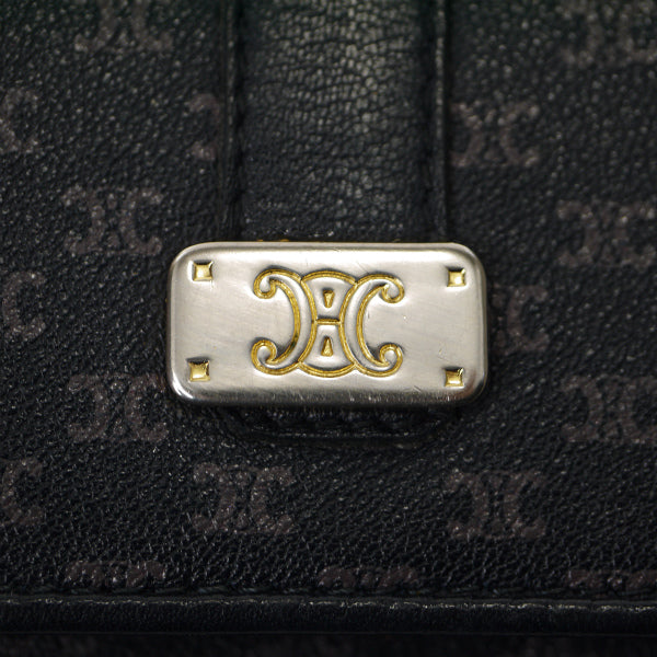 OLD CELINE　レトロ！マカダム柄レザー折財布（黒）