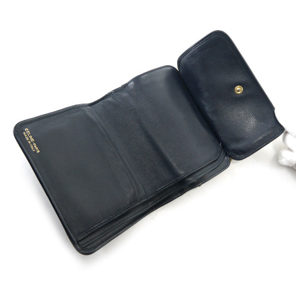 OLD CELINE　レトロ！マカダム柄レザー折財布（黒）