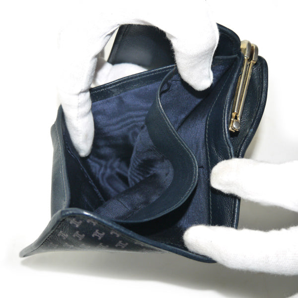 OLD CELINE　レトロ！マカダム柄レザー折財布（黒）