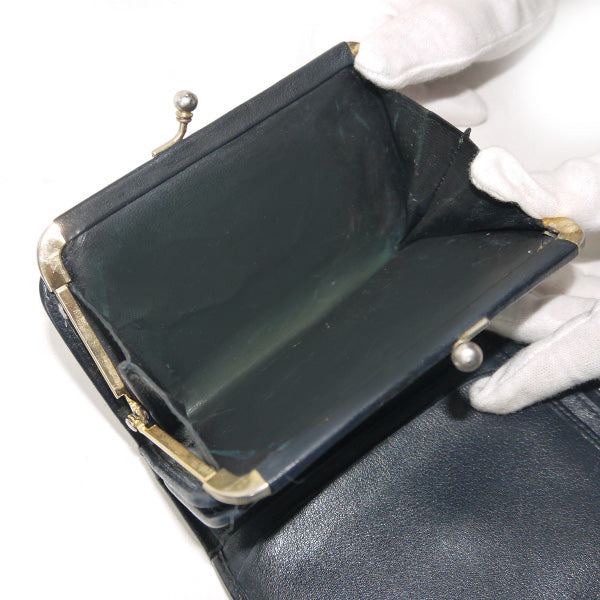 OLD CELINE　レトロ！マカダム柄レザー折財布（黒）