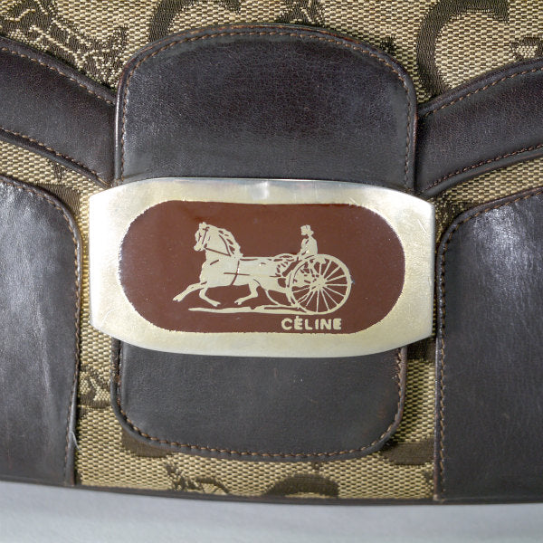 OLD CELINE　馬車柄ジャガード3層ワンショルダー(茶)