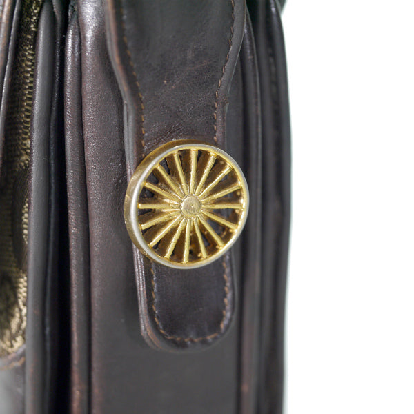 OLD CELINE　馬車柄ジャガード3層ワンショルダー(茶)