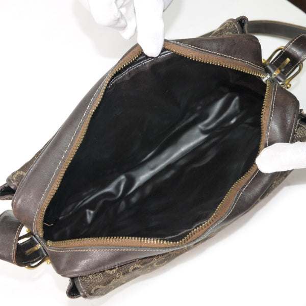 OLD CELINE　馬車柄ジャガード Wバッグ（茶）