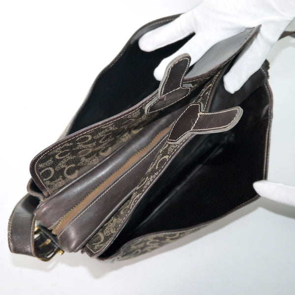 OLD CELINE　馬車柄ジャガード Wバッグ（茶）