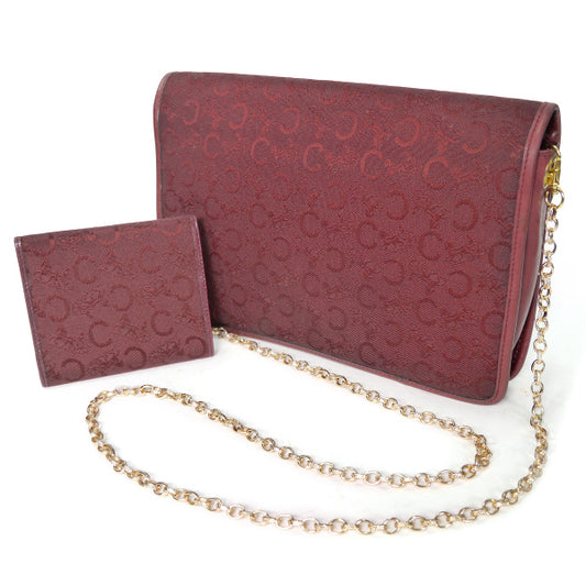 OLD CELINE　馬車柄チェーンバッグ&折財布セット（ボルドー）