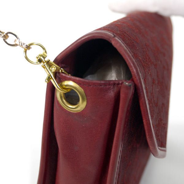 OLD CELINE　馬車柄チェーンバッグ&折財布セット（ボルドー）