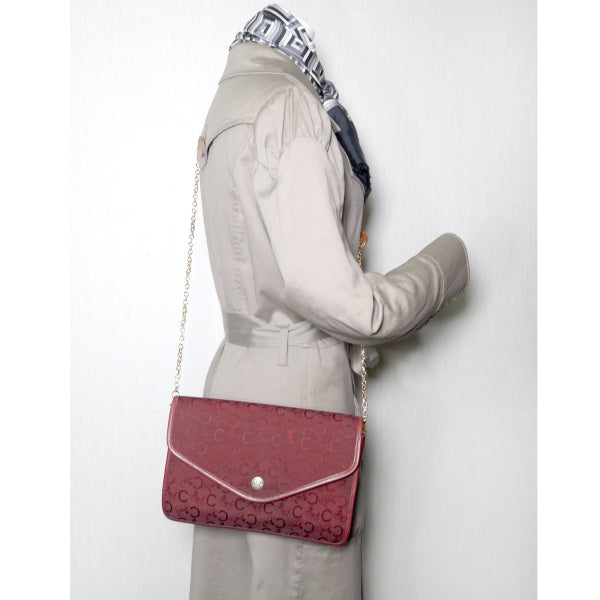 OLD CELINE　馬車柄チェーンバッグ&折財布セット（ボルドー）