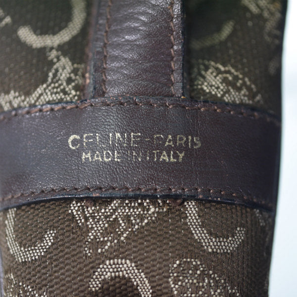 OLD CELINE　馬車柄ジャガード スクエアバッグ（茶）