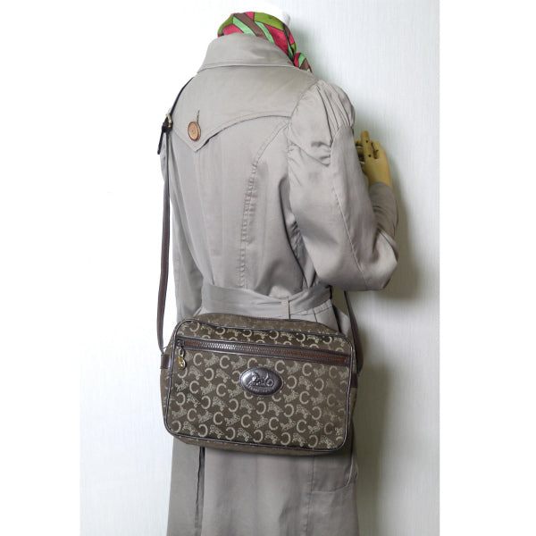 OLD CELINE　馬車柄ジャガード スクエアバッグ（茶）