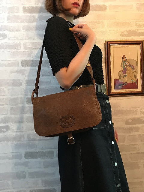 OLD CELINE 馬車ロゴ 2WAY総革ショルダー（濃茶）