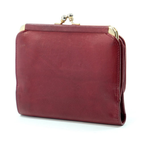 OLD CELINE 総革キルティングがま口財布(赤)