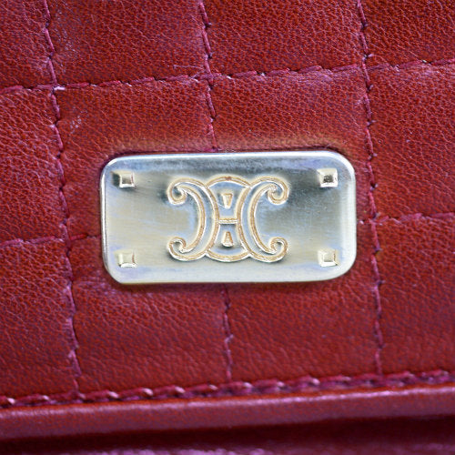 OLD CELINE 総革キルティングがま口財布(赤)