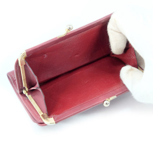 OLD CELINE 総革キルティングがま口財布(赤)