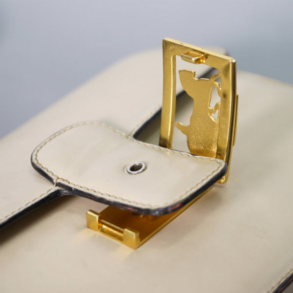 OLD CELINE 馬車金具3層ショルダーバッグ（ベージュ/総革）