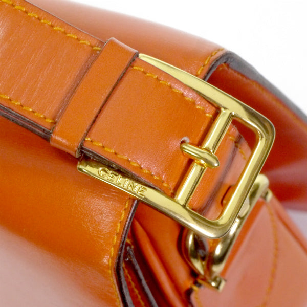 OLD CELINE レア!!オレンジカラー馬車金具バッグ