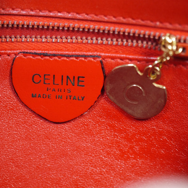 OLD CELINE レア!!馬車金具3層ショルダーバッグ（赤/総革）