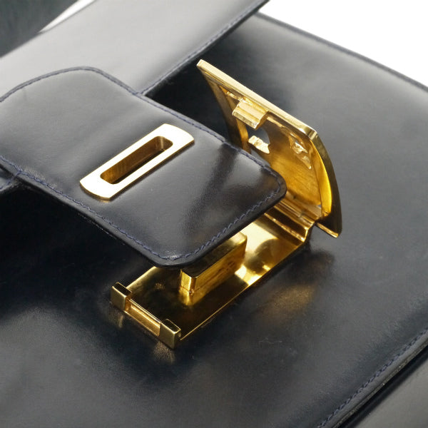 OLD CELINE 極美品!!馬車金具3層ワンショルダー（濃紺/総革）