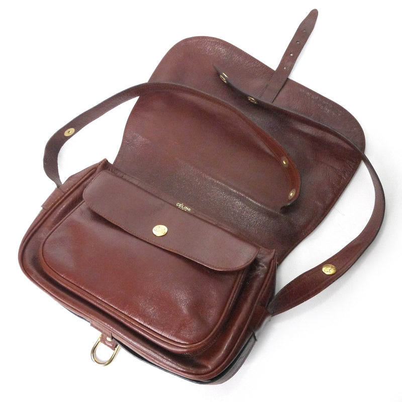 OLD CELINE 馬車ロゴ 2WAY総革ショルダー（赤茶）