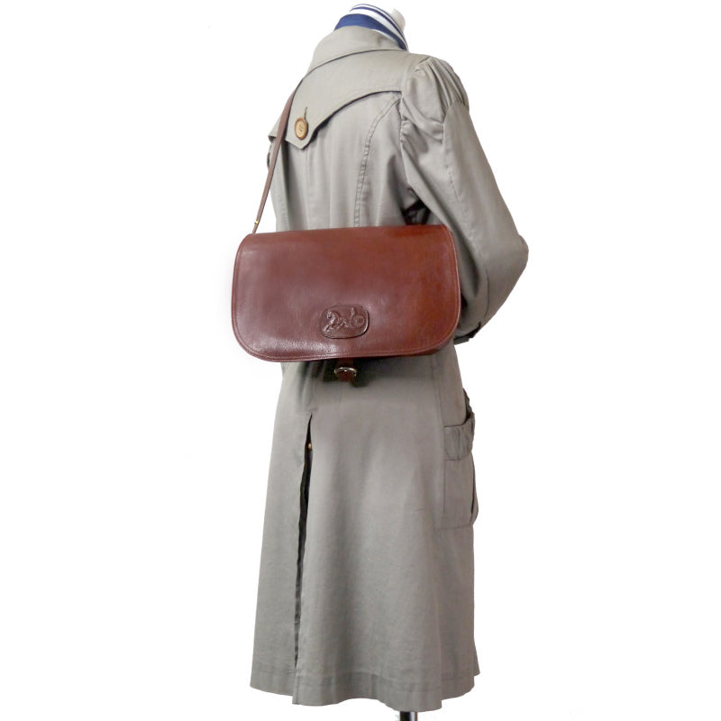 OLD CELINE 馬車ロゴ 2WAY総革ショルダー（赤茶）