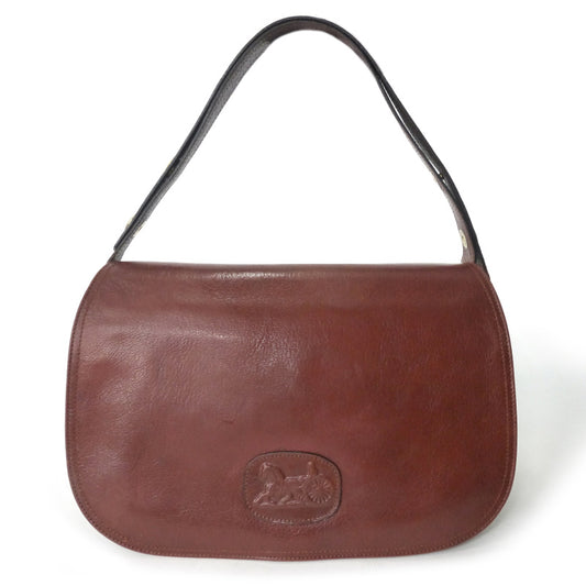 OLD CELINE 馬車ロゴ 2WAY総革ショルダー（赤茶）
