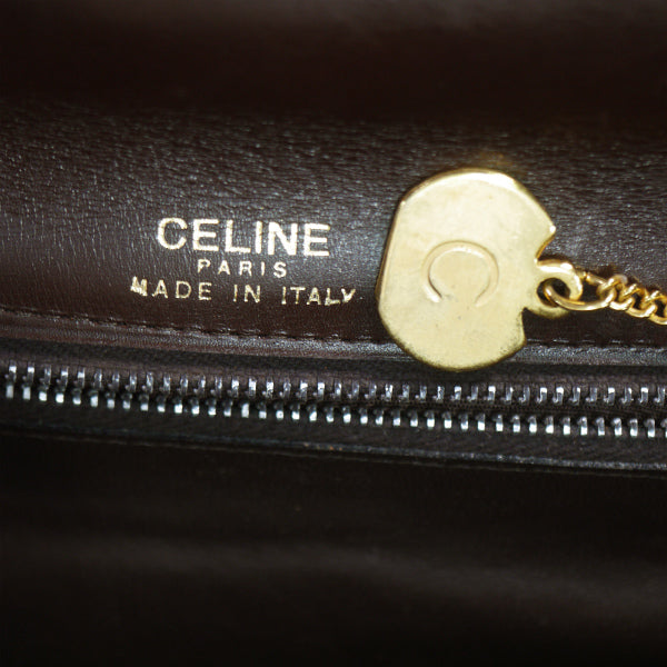 OLD CELINE 馬車×チェーン 総革ハンドバッグ（濃茶）