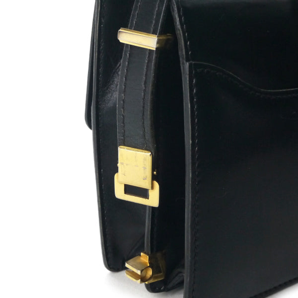 OLD CELINE 極美品!!差し込み馬車金具2WAYショルダーバッグ（黒/総革）