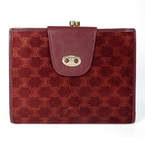 OLD CELINE　ブラゾン柄スエード財布（赤）