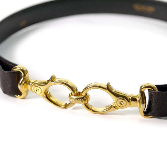 OLD CELINE クリップモチーフ本革ウエストベルト（濃茶）