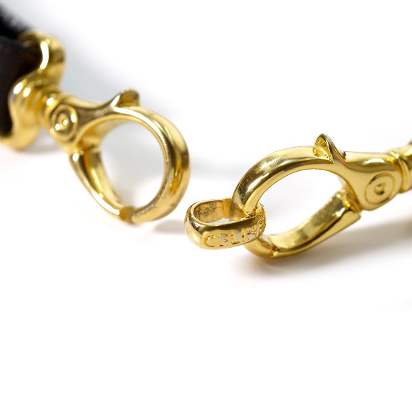 OLD CELINE クリップモチーフ本革ウエストベルト（濃茶）