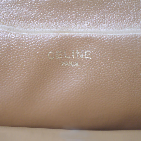 OLD CELINE マカダム柄がま口ポーチ(ベージュ)