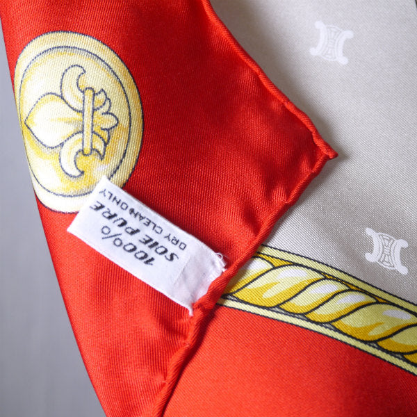 OLD CELINE　馬車柄 大判スカーフ（赤×白）