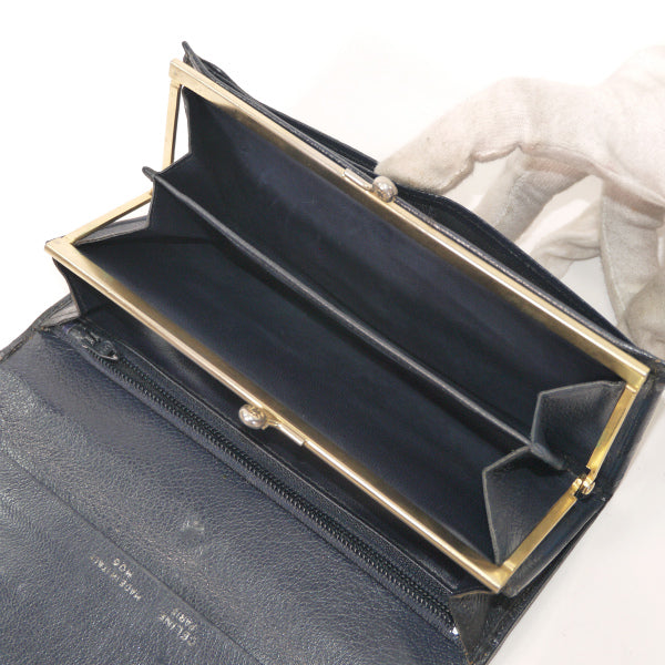 OLD CELINE　マカダム型押し レザー長財布（紺）