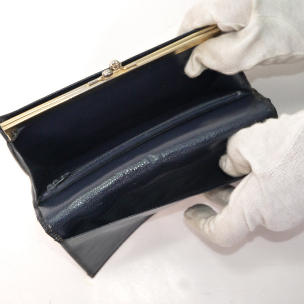 OLD CELINE　マカダム型押し レザー長財布（紺）