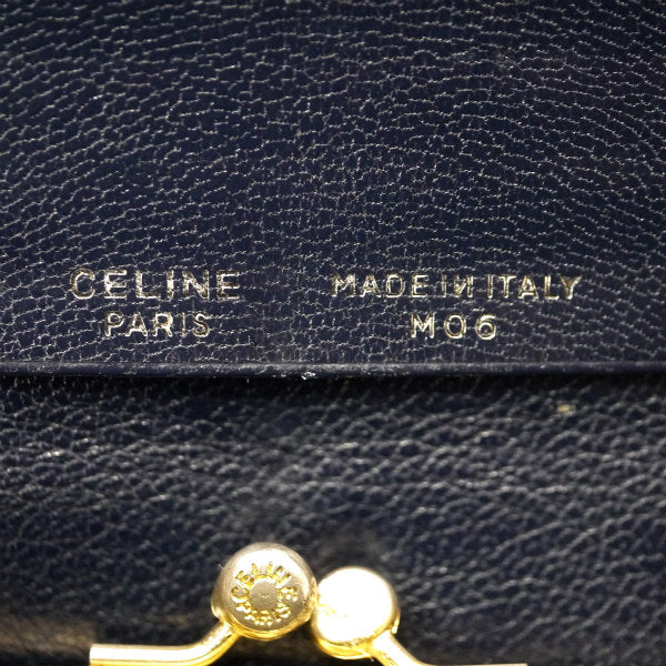 OLD CELINE　マカダム型押し レザー長財布（紺）