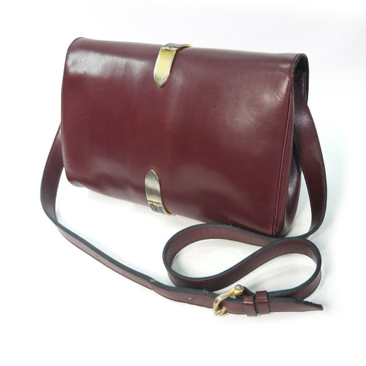OLD CELINE ベルトデザイン馬車金具ショルダー（ワインレッド）