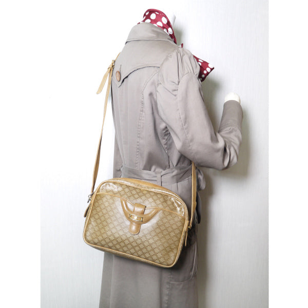 OLD CELINE マカダム柄斜めがけショルダー（ベージュ）