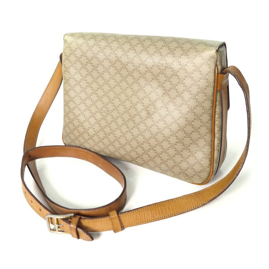 OLD CELINE マカダム柄×ガンチーニ金具ショルダーバッグ（ベージュ）