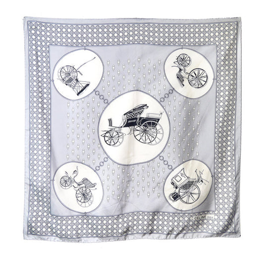 OLD CELINE　馬車柄 大判スカーフ（ライトグレー）