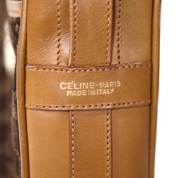 OLD CELINE ブラゾン柄スクエアショルダー（スエード・茶）