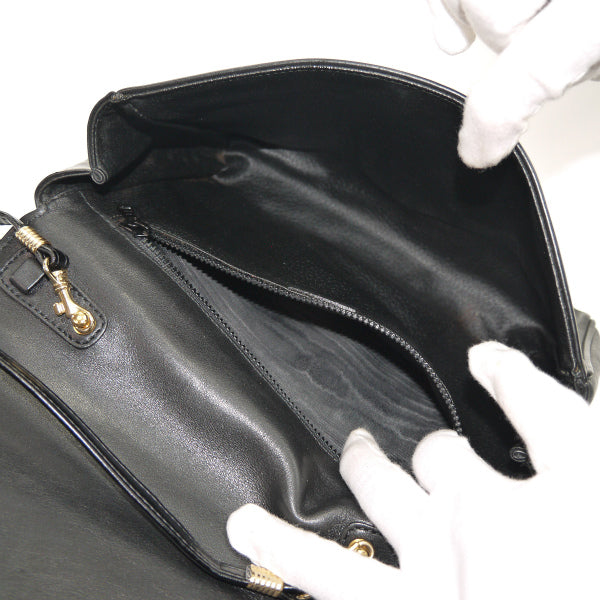 OLD CELINE　ビッグマカダムロゴ総革2WAYバッグ（黒）