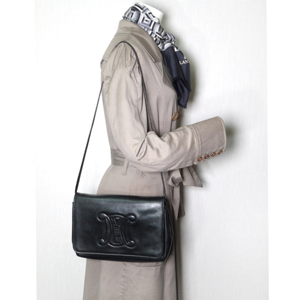 OLD CELINE　ビッグマカダムロゴ総革2WAYバッグ（黒）